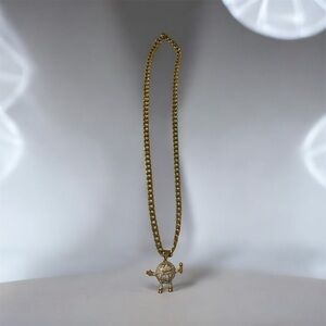 Gold Crystal Character Pendant Necklace - Women Jewelry